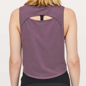 Lululemon Cut Open Back Arctic Plum Crop Muscle Tank
